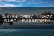 刚开始我还以为看错了，91网突然被顶上来了——网络文化的飞速变迁