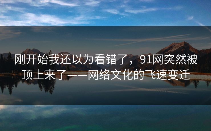 刚开始我还以为看错了，91网突然被顶上来了——网络文化的飞速变迁